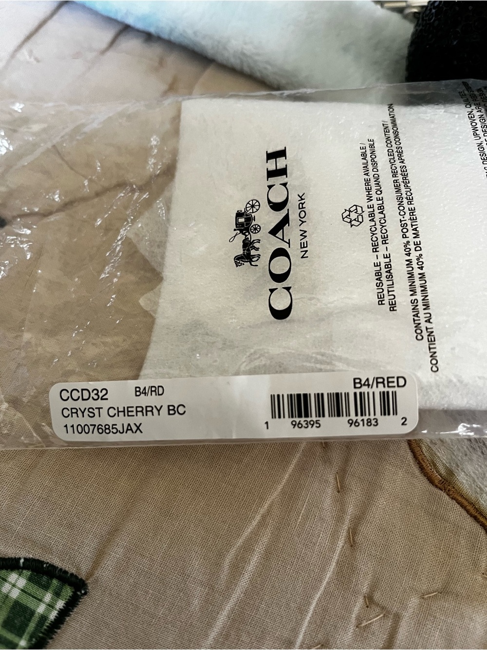 Coach Black Crystal Apple Bag Charm - Picture 12 of 14